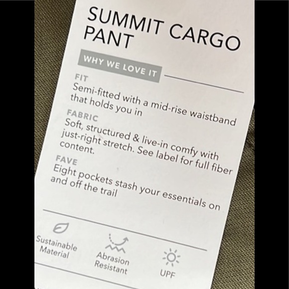 Athleta Summit Cargo Pant 4Tall *Flaw - Picture 9 of 12